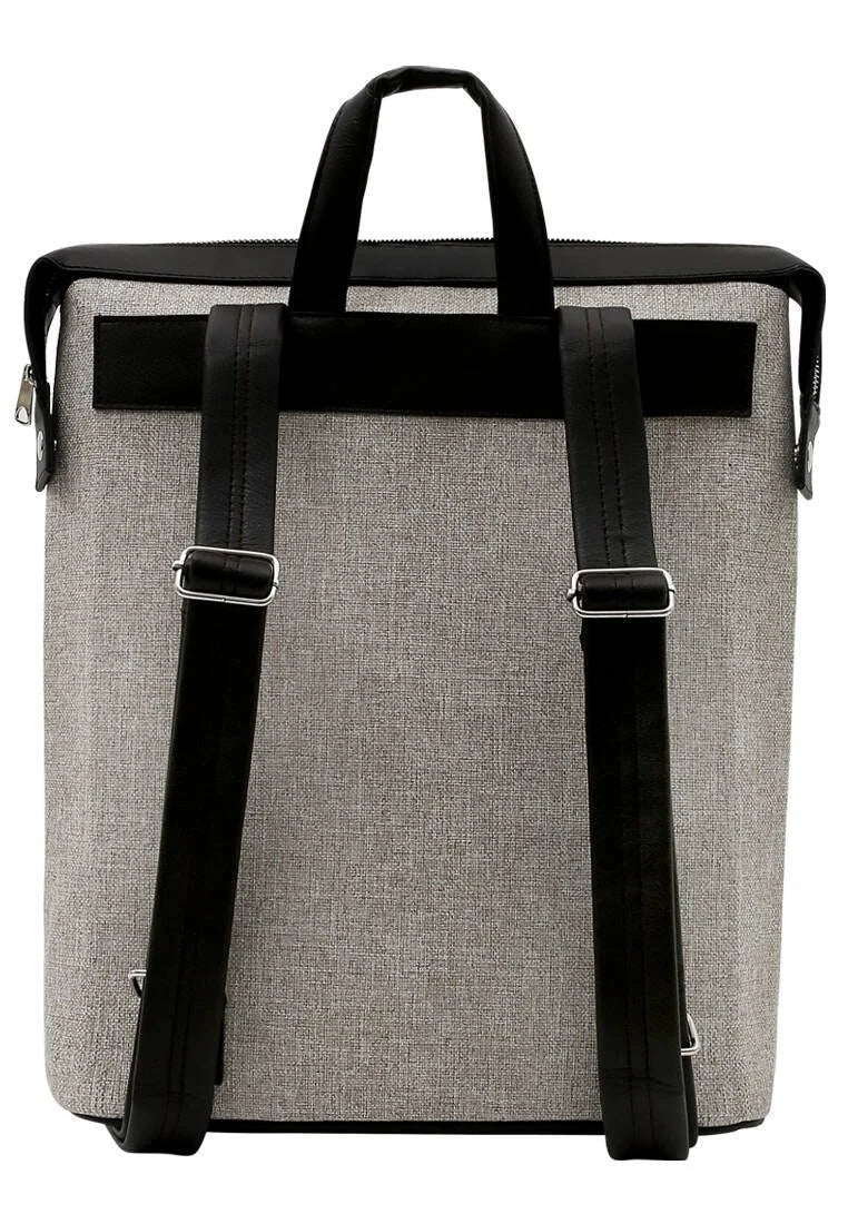 Women Vegan Leather Grey Backpack - Mountain Explorer Design