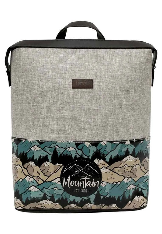 Women Vegan Leather Grey Backpack - Mountain Explorer Design